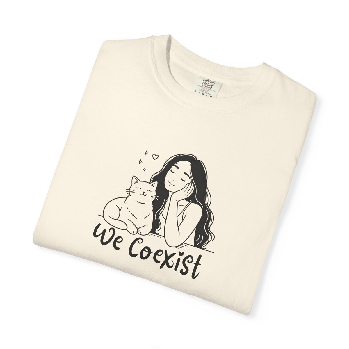 We Coexist T-Shirt – Minimalist Cat Lover Graphic Tee - Clothing, Unisex, T-Shirts - EpiAl's Shop