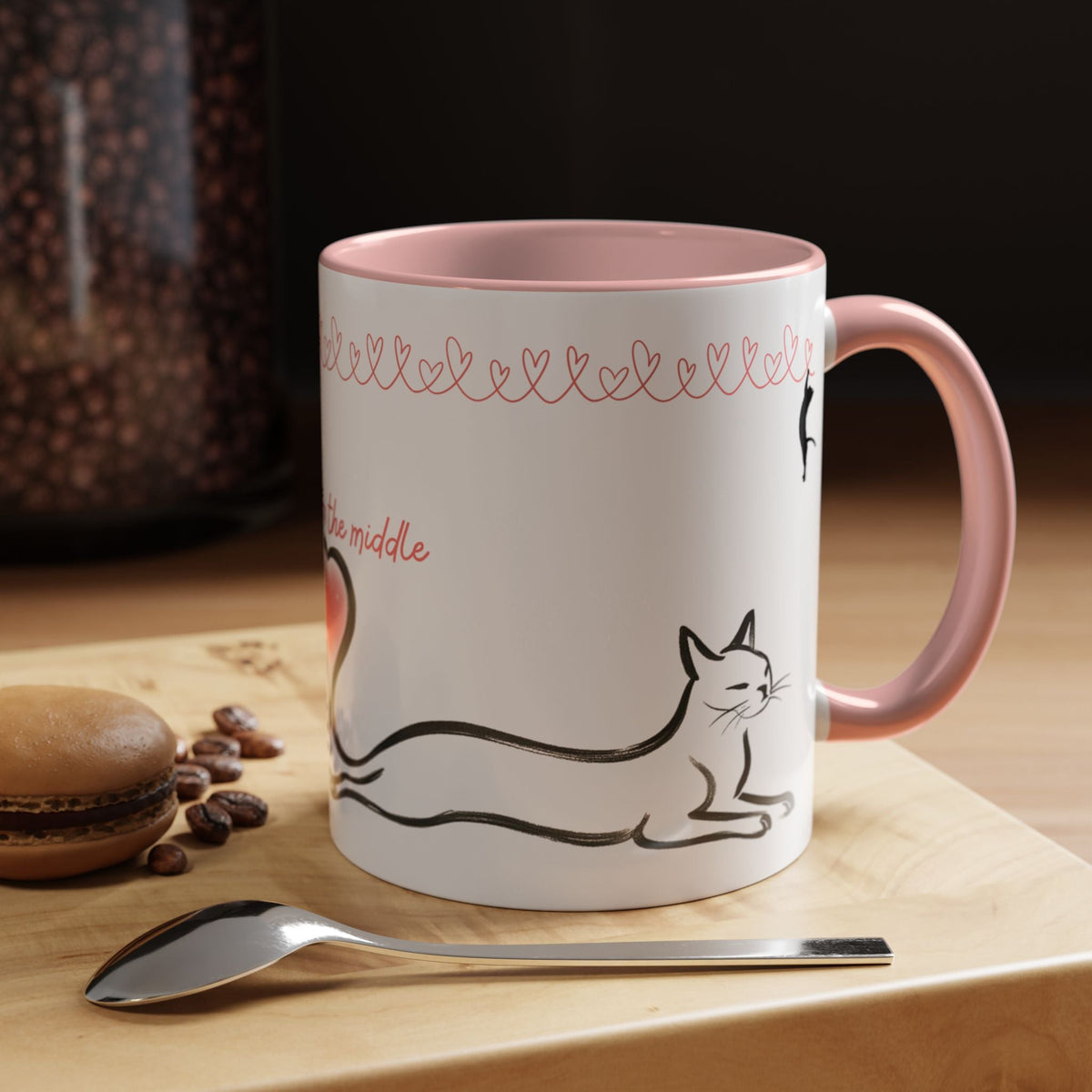 We Meet in the Middle Cat Wraparound Coffee Mug - Drinkware, Coffee Mugs - EpiAl's Shop