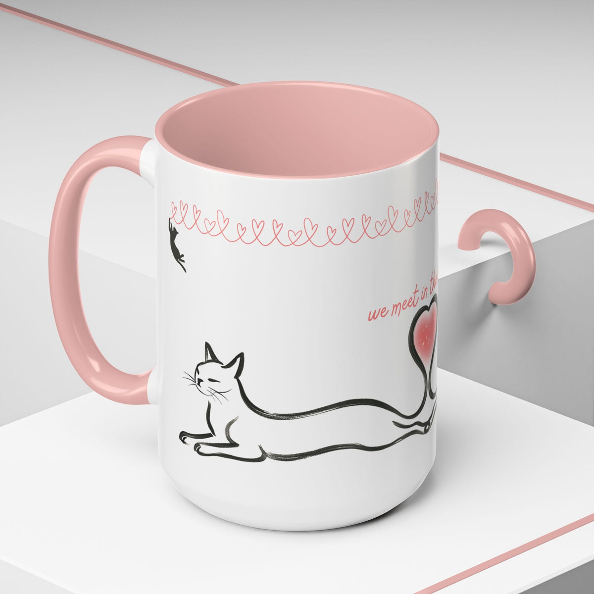 We Meet in the Middle Cat Wraparound Coffee Mug - Drinkware, Coffee Mugs - EpiAl's Shop