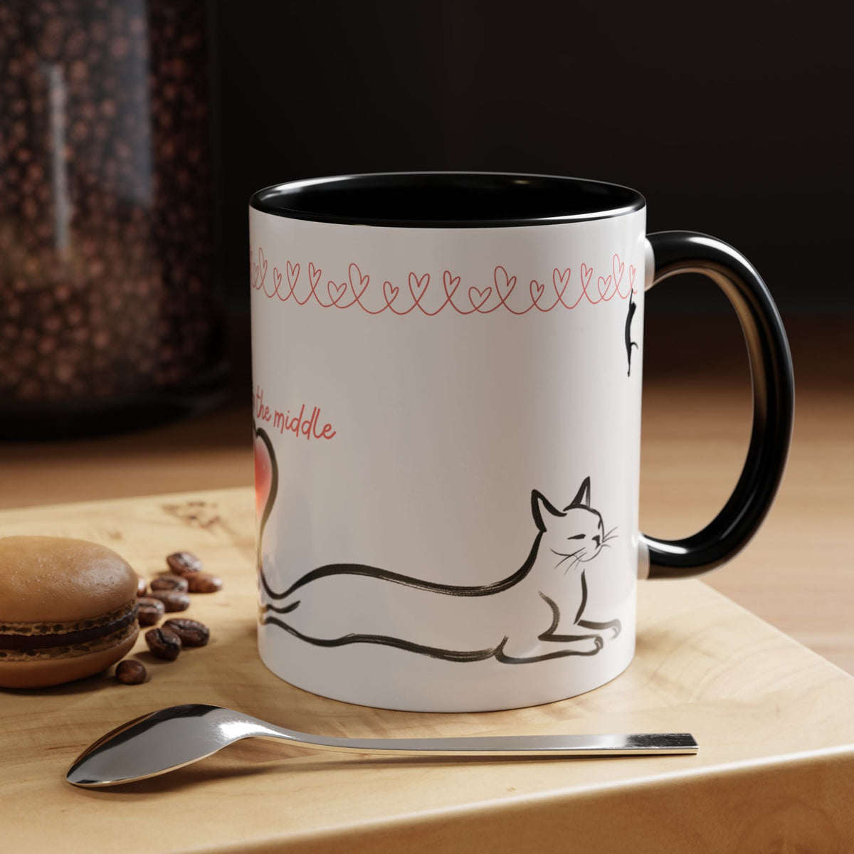 We Meet in the Middle Cat Wraparound Coffee Mug - Drinkware, Coffee Mugs - EpiAl's Shop