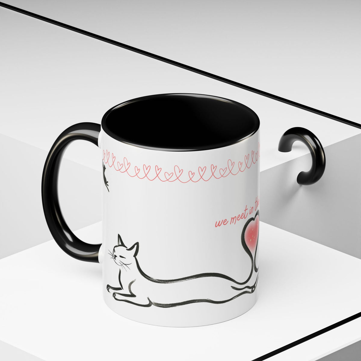 We Meet in the Middle Cat Wraparound Coffee Mug - Drinkware, Coffee Mugs - EpiAl's Shop