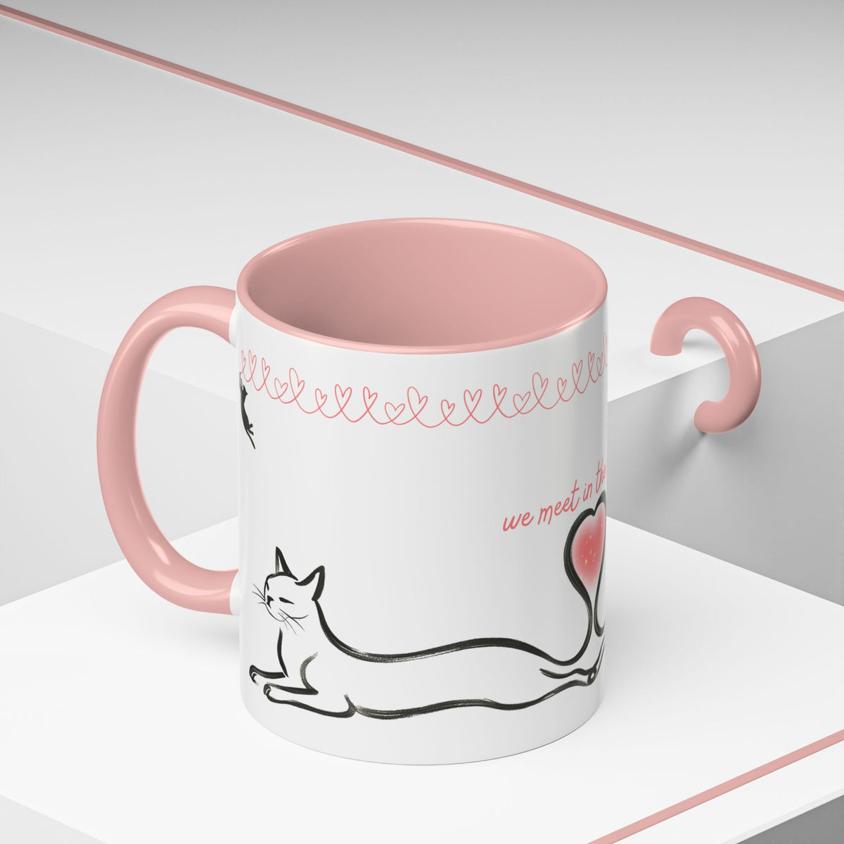 We Meet in the Middle Cat Wraparound Coffee Mug - Drinkware, Coffee Mugs - EpiAl's Shop