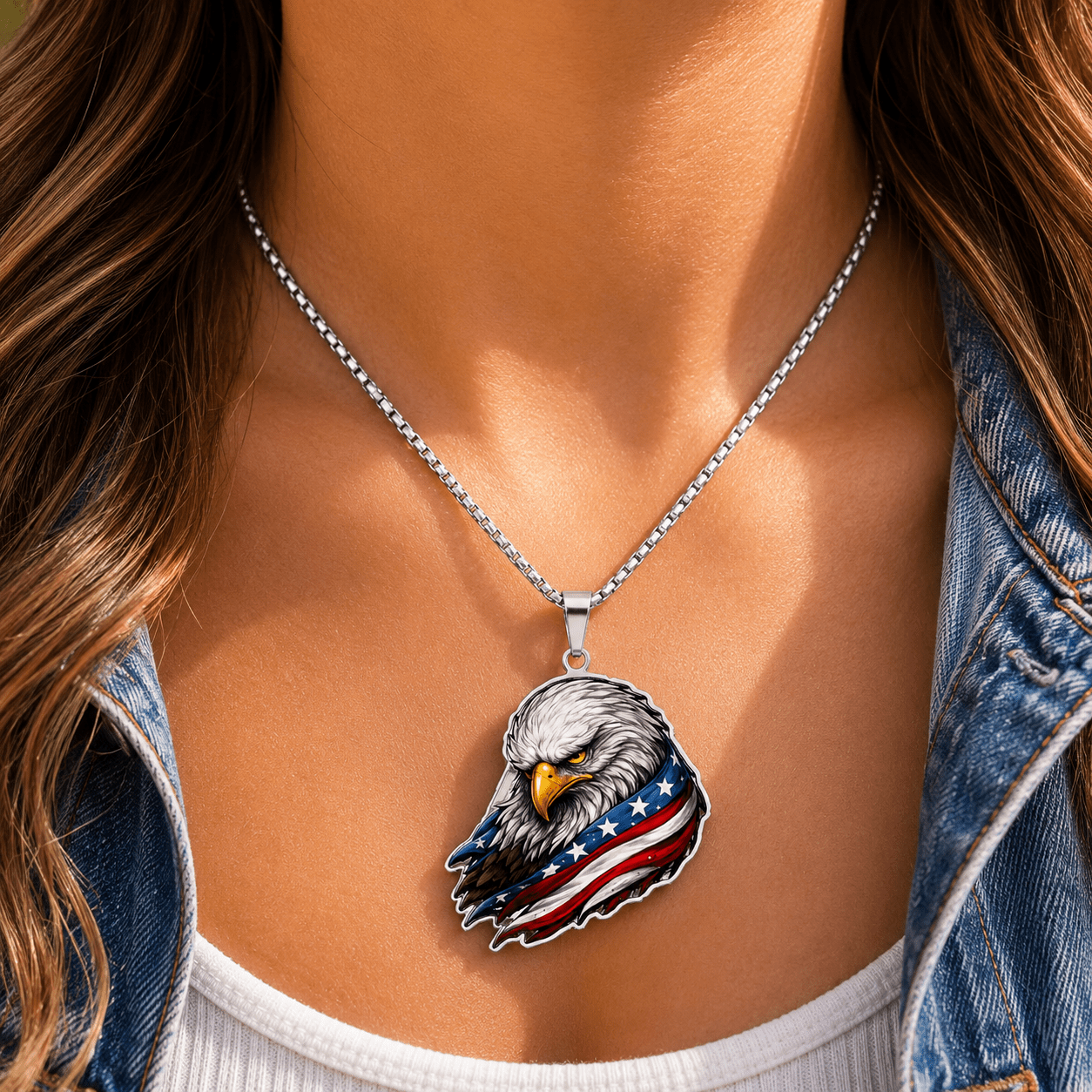 Weathered Wings, Steady Heart Eagle Pendant Necklace - Jewelry, Necklaces - EpiAl's Shop