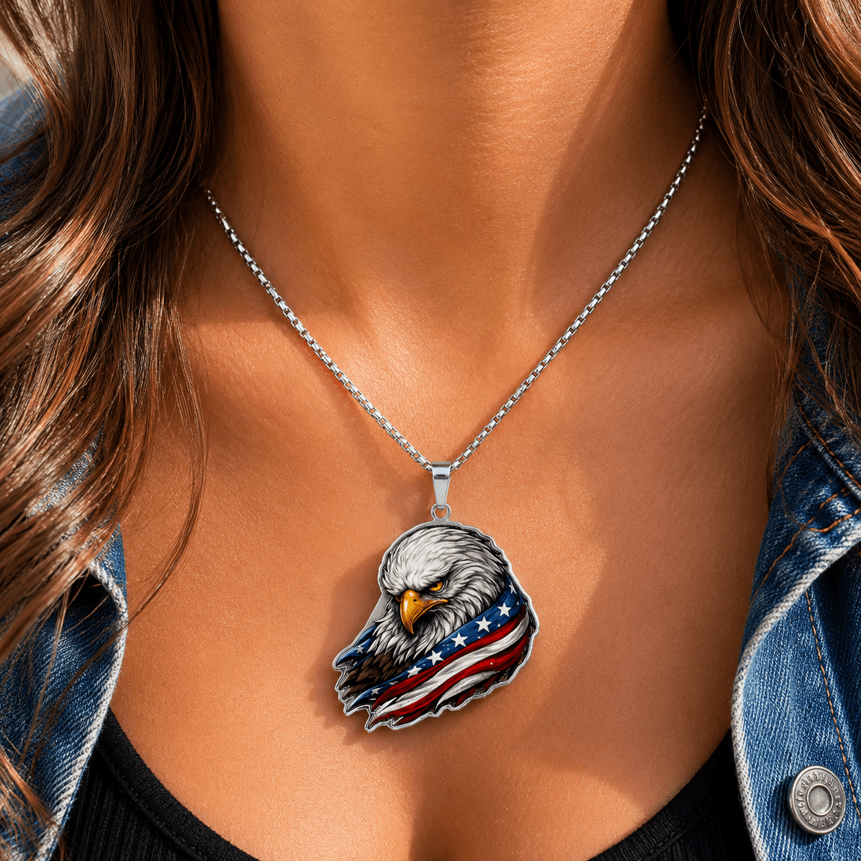 Weathered Wings, Steady Heart Eagle Pendant Necklace - Jewelry, Necklaces - EpiAl's Shop