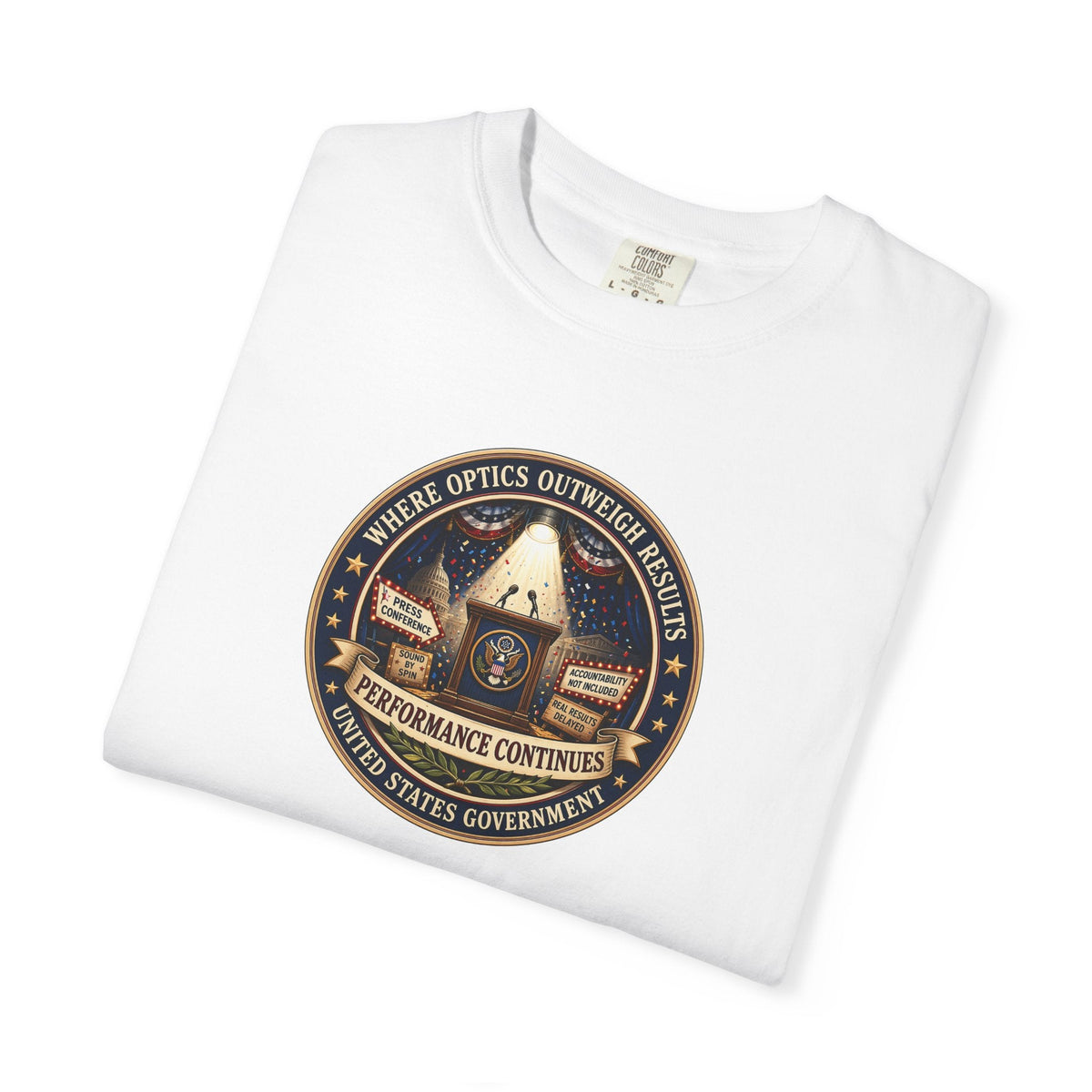 Where Optics Outweigh Results Graphic T-Shirt – Performance Continues Seal Tee - Clothing, Unisex, T-Shirts - EpiAl's Shop