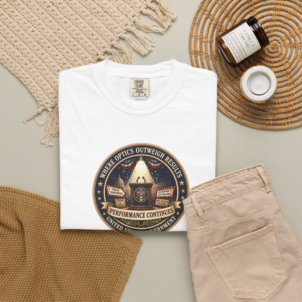 Where Optics Outweigh Results Graphic T-Shirt – Performance Continues Seal Tee - Clothing, Unisex, T-Shirts - EpiAl's Shop