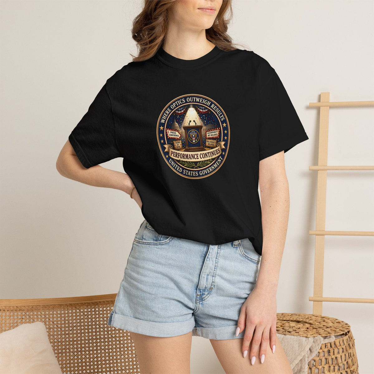 Where Optics Outweigh Results Graphic T-Shirt – Performance Continues Seal Tee - Clothing, Unisex, T-Shirts - EpiAl's Shop