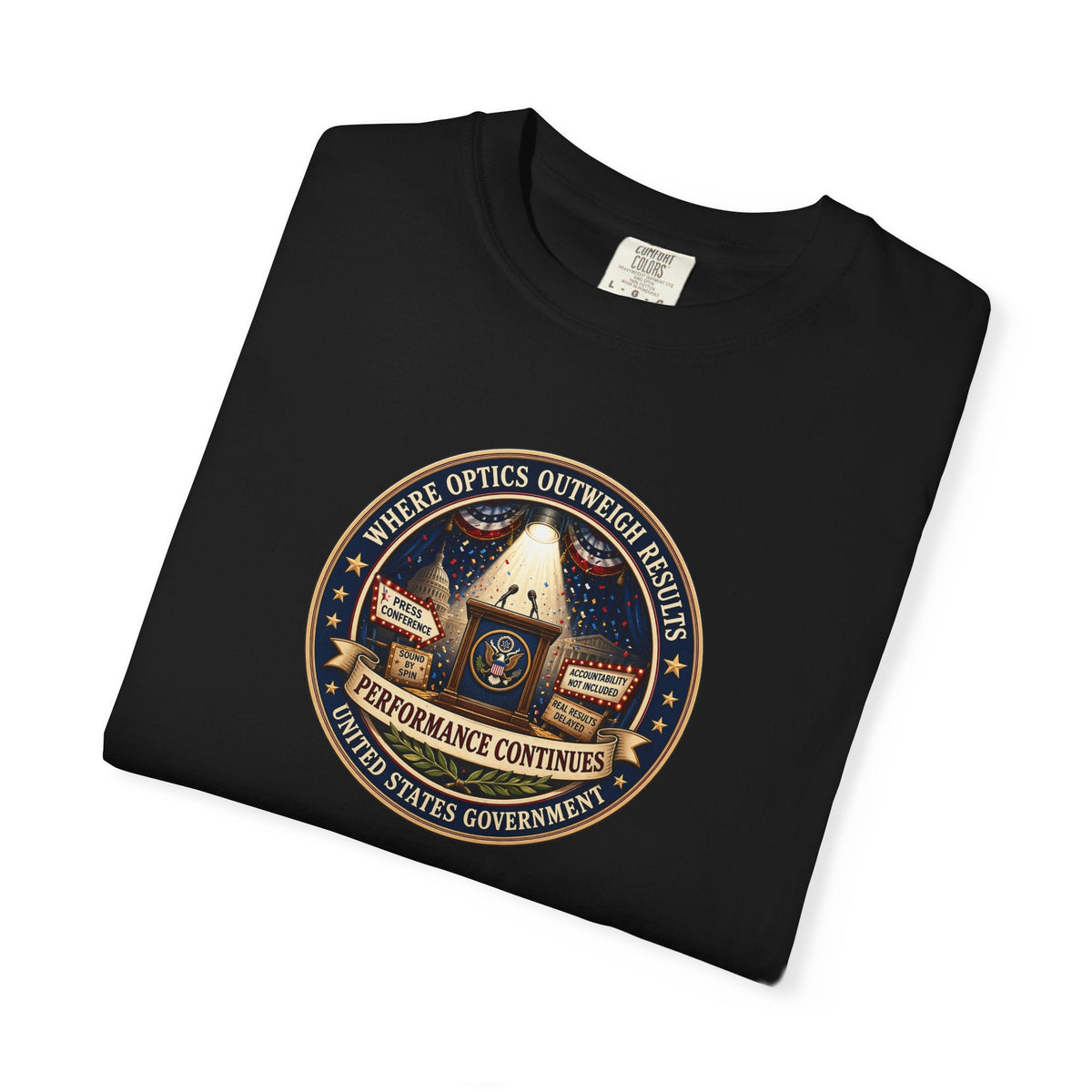 Where Optics Outweigh Results Graphic T-Shirt – Performance Continues Seal Tee - Clothing, Unisex, T-Shirts - EpiAl's Shop
