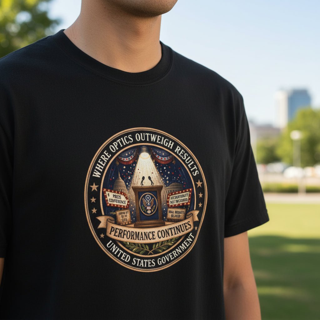 Where Optics Outweigh Results Graphic T-Shirt – Performance Continues Seal Tee - Clothing, Unisex, T-Shirts - EpiAl's Shop