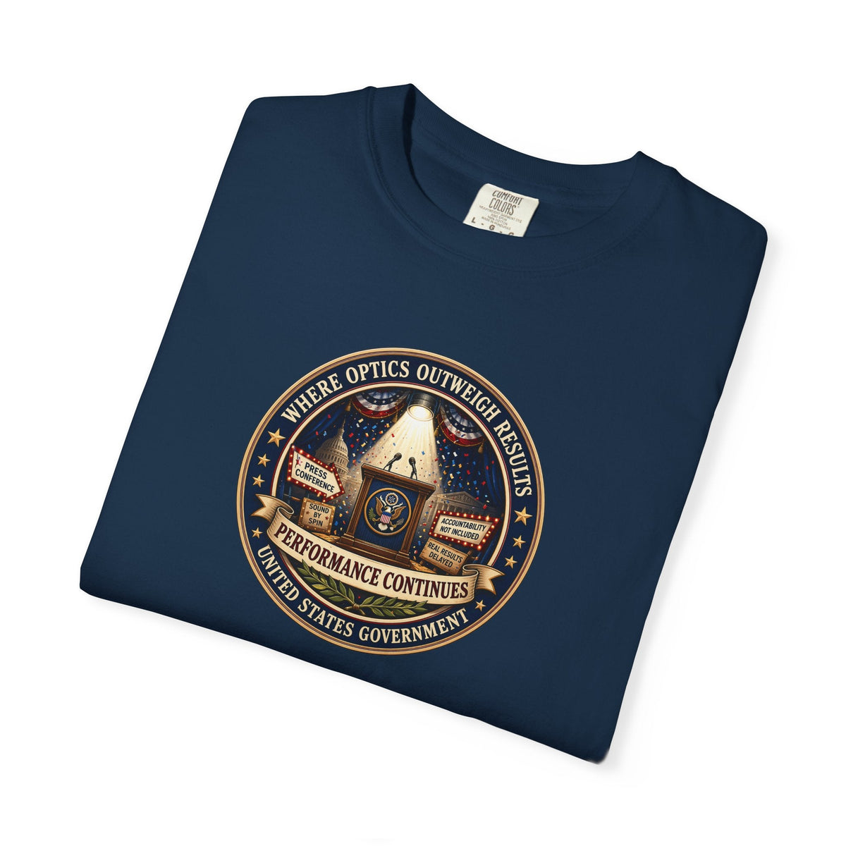 Where Optics Outweigh Results Graphic T-Shirt – Performance Continues Seal Tee - Clothing, Unisex, T-Shirts - EpiAl's Shop