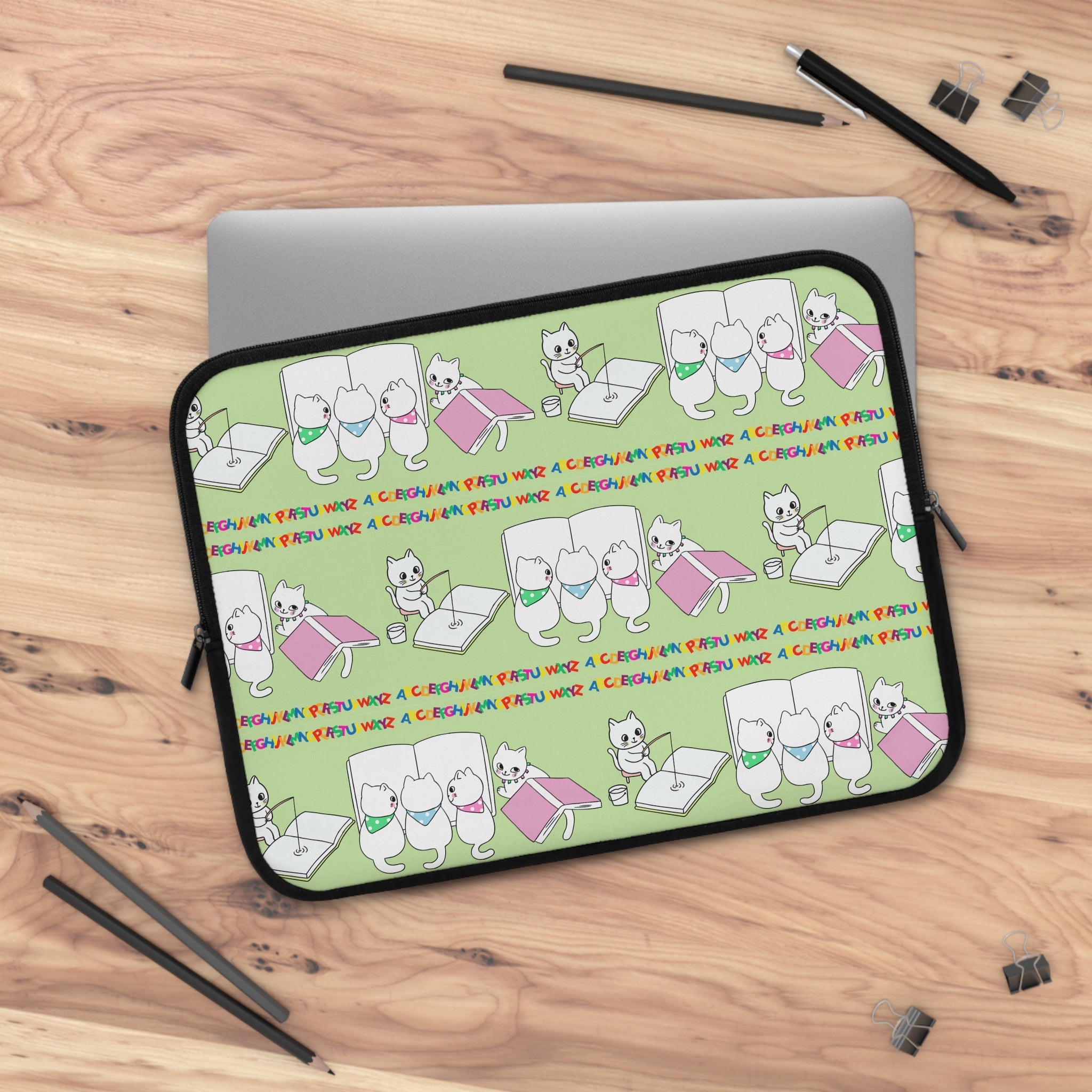 Whimsical Cat Laptop Sleeve - Accessories, Tech, Laptop Sleeves - EpiAl's Shop