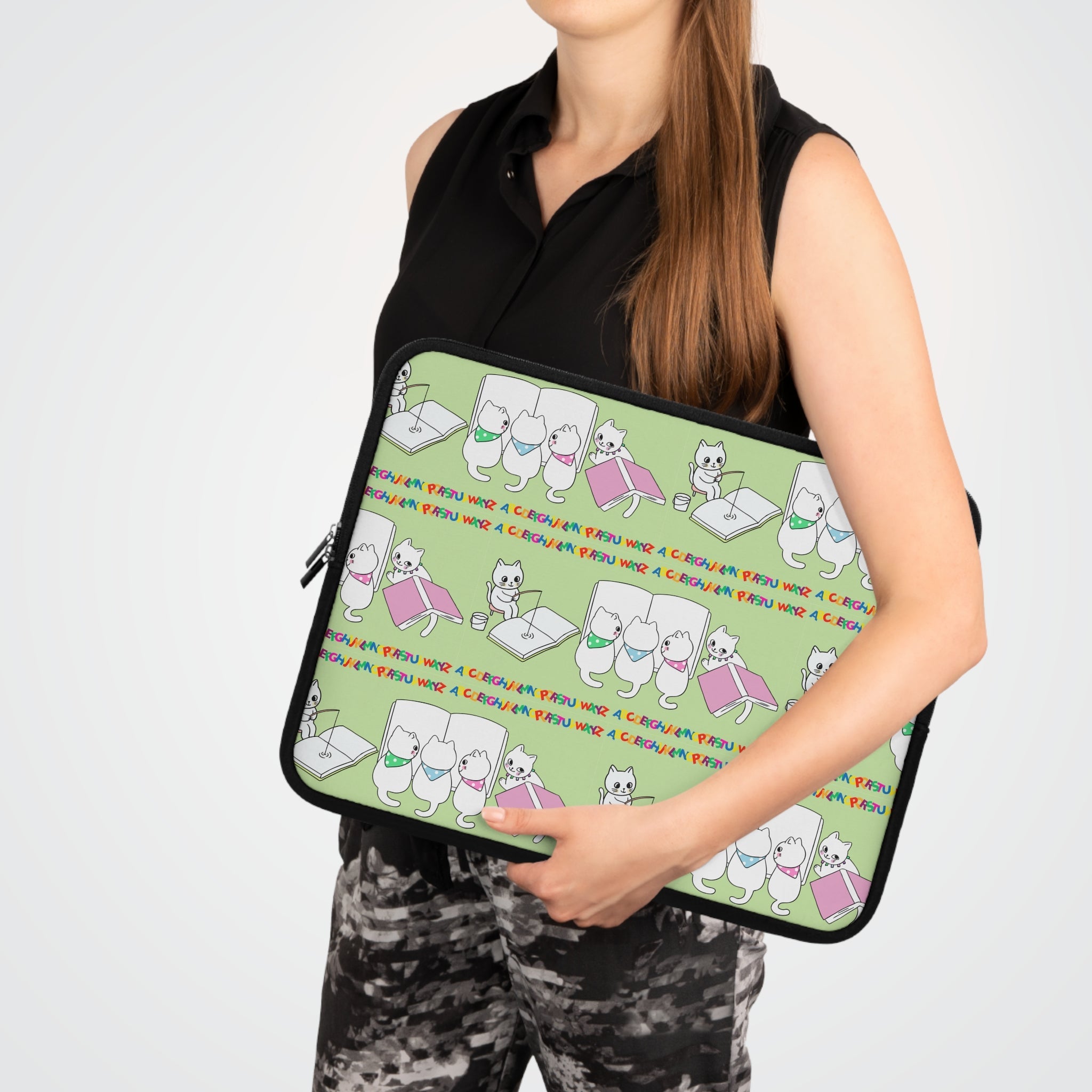 Whimsical Cat Laptop Sleeve - Accessories, Tech, Laptop Sleeves - EpiAl's Shop