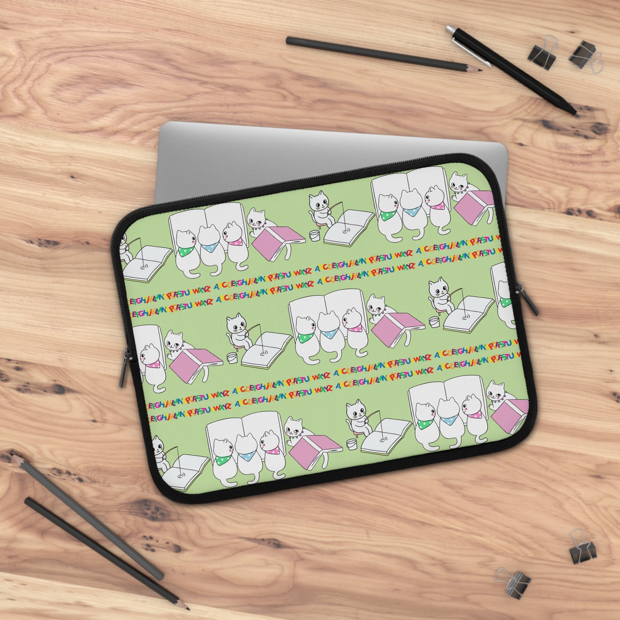 Whimsical Cat Laptop Sleeve - Accessories, Tech, Laptop Sleeves - EpiAl's Shop