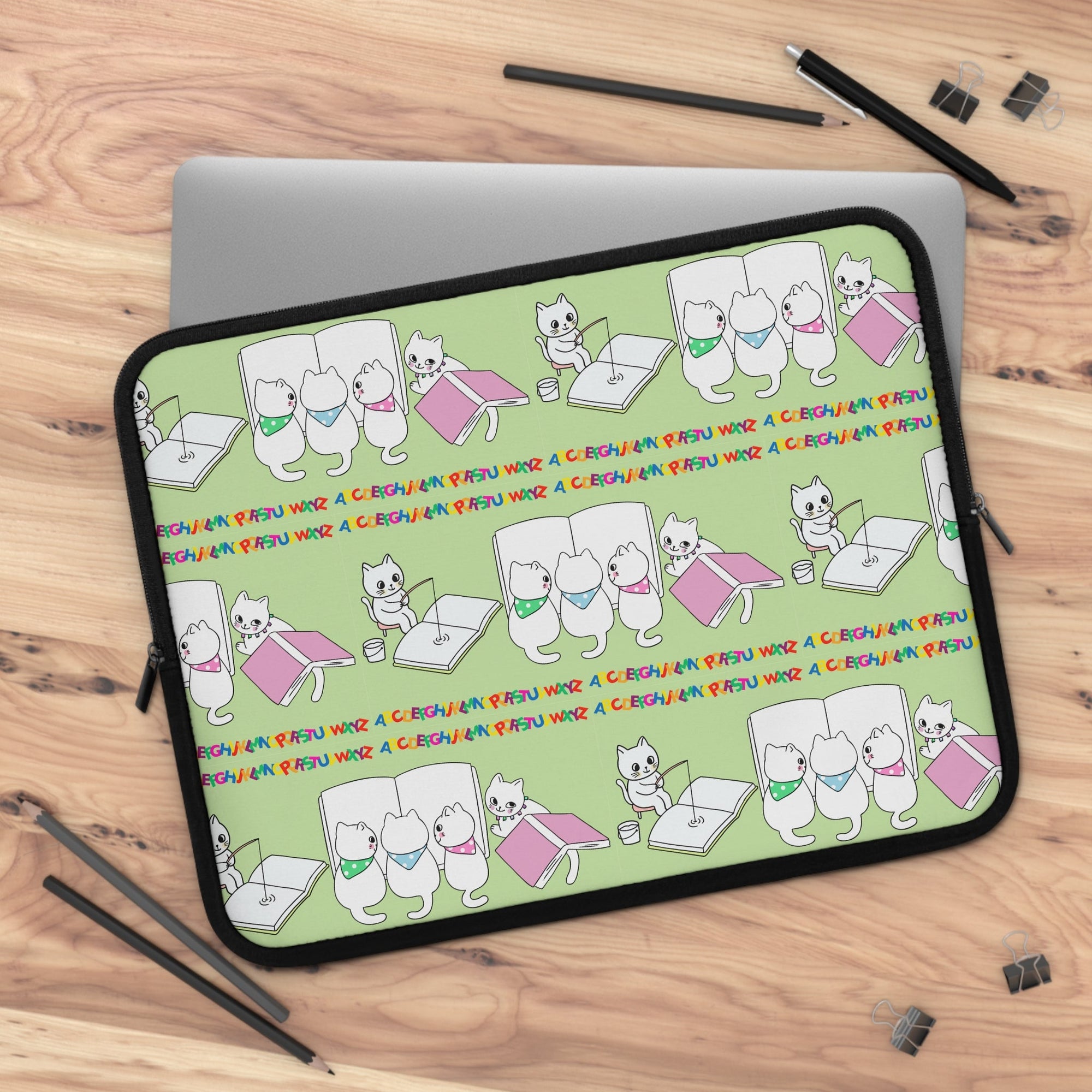 Whimsical Cat Laptop Sleeve - Accessories, Tech, Laptop Sleeves - EpiAl's Shop