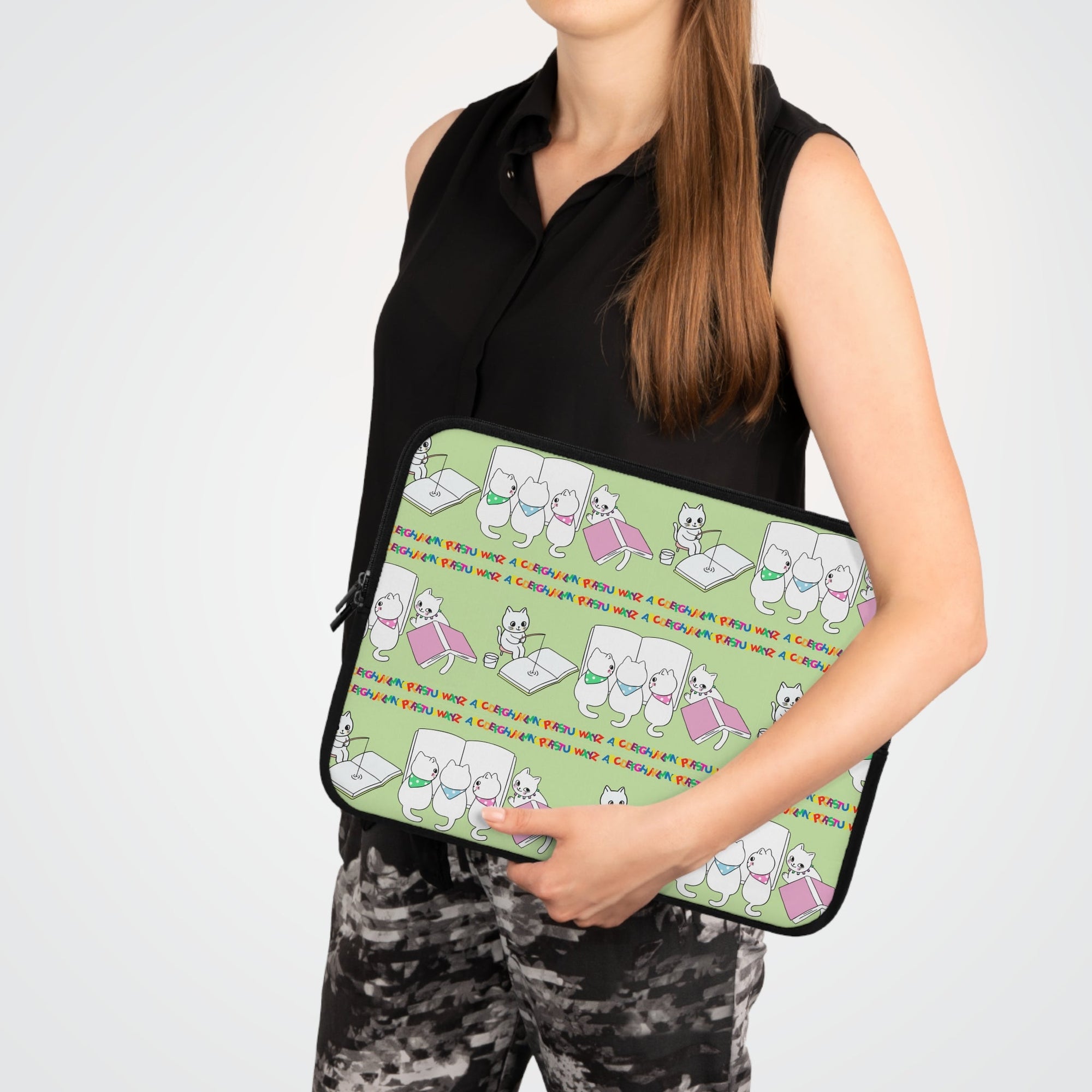 Whimsical Cat Laptop Sleeve - Accessories, Tech, Laptop Sleeves - EpiAl's Shop