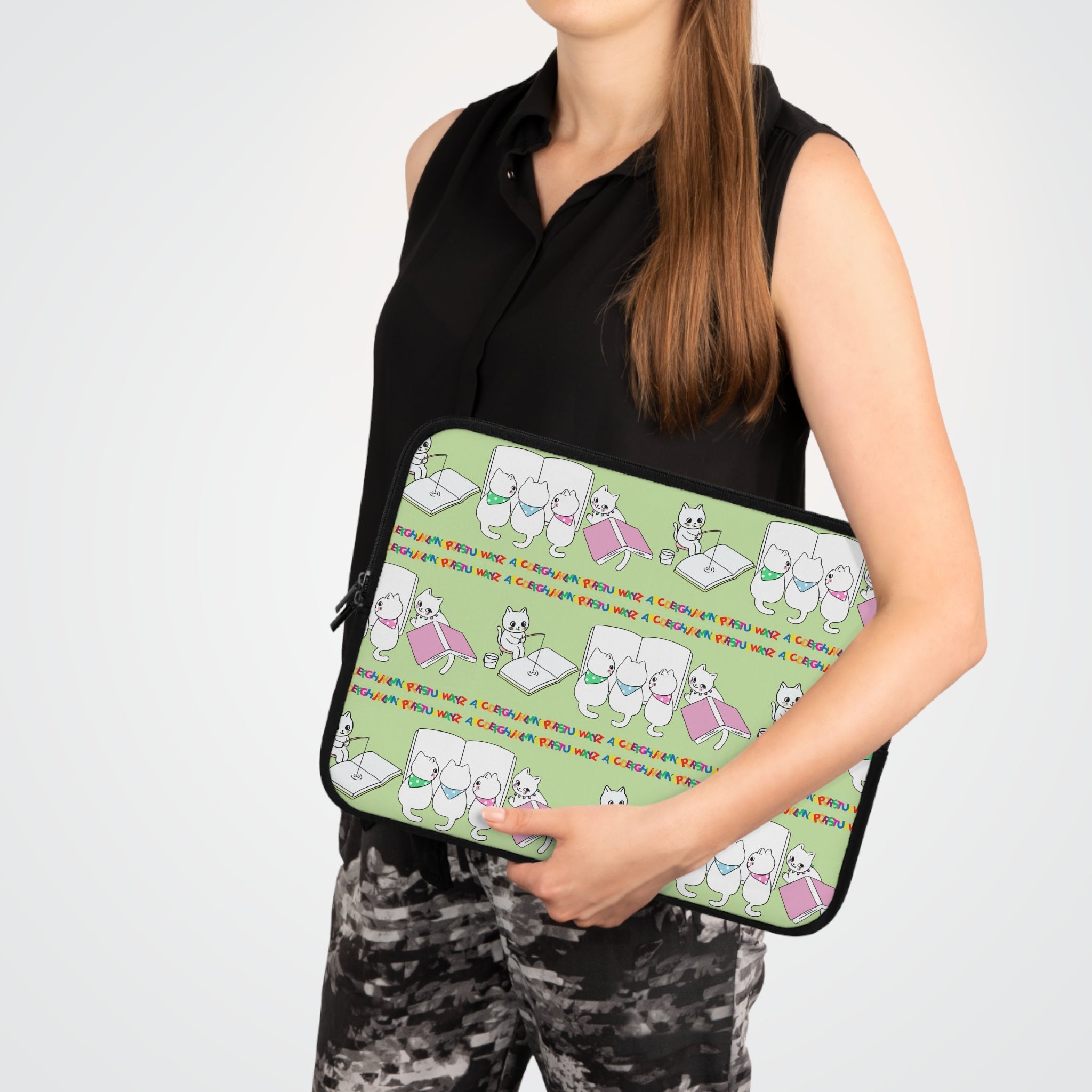 Whimsical Cat Laptop Sleeve - Accessories, Tech, Laptop Sleeves - EpiAl's Shop