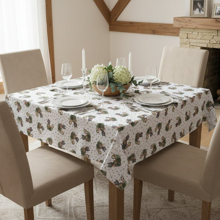Whimsical Cat Medallion Square Tablecloth – 55" x 55" - Decor, Home, Tablecloths & Runners - EpiAl's Shop