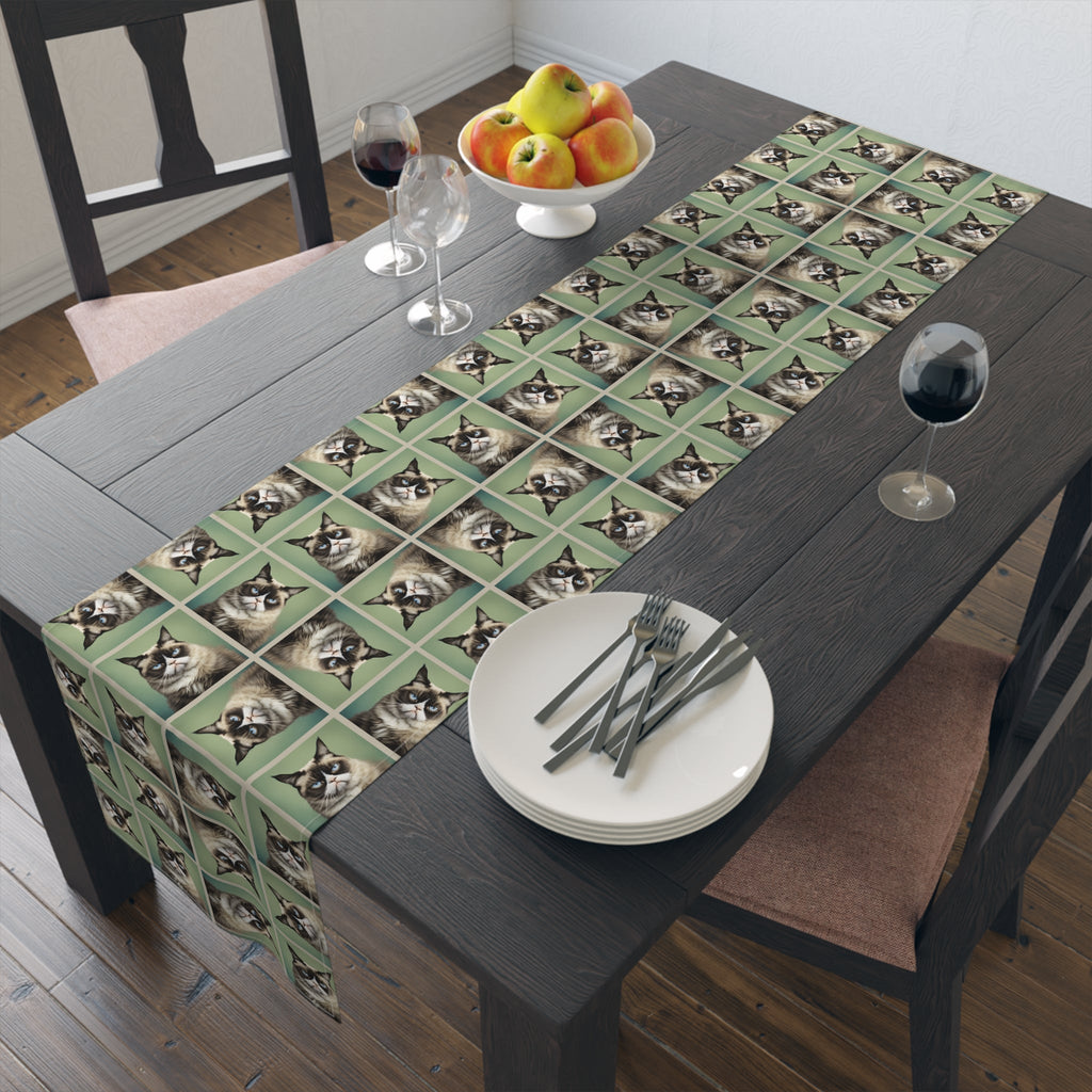 Whimsical Cat Print Table Runner - Perfect for Cat Lovers and Home Decor - Decor, Dining, Table Decor - EpiAl's Shop