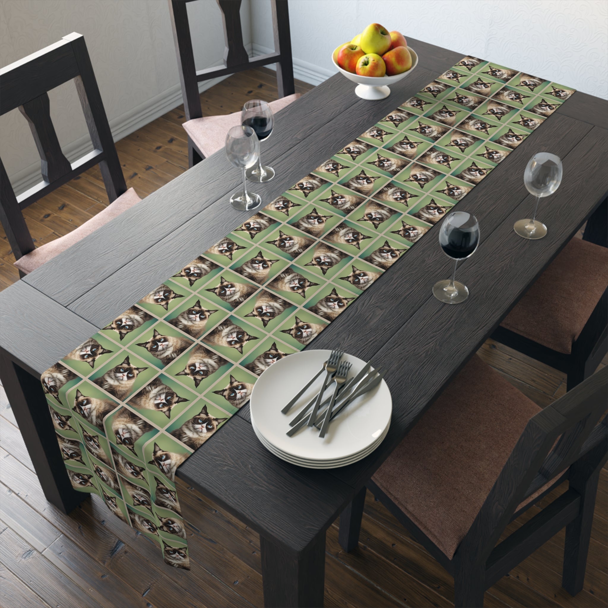 Whimsical Cat Print Table Runner - Perfect for Cat Lovers and Home Decor - Decor, Dining, Table Decor - EpiAl's Shop