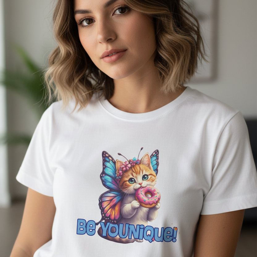 Whimsical Cat Tee: Be You - Nique, Fun Gift for Cat Lovers - Clothing, T-shirts - EpiAl's Shop