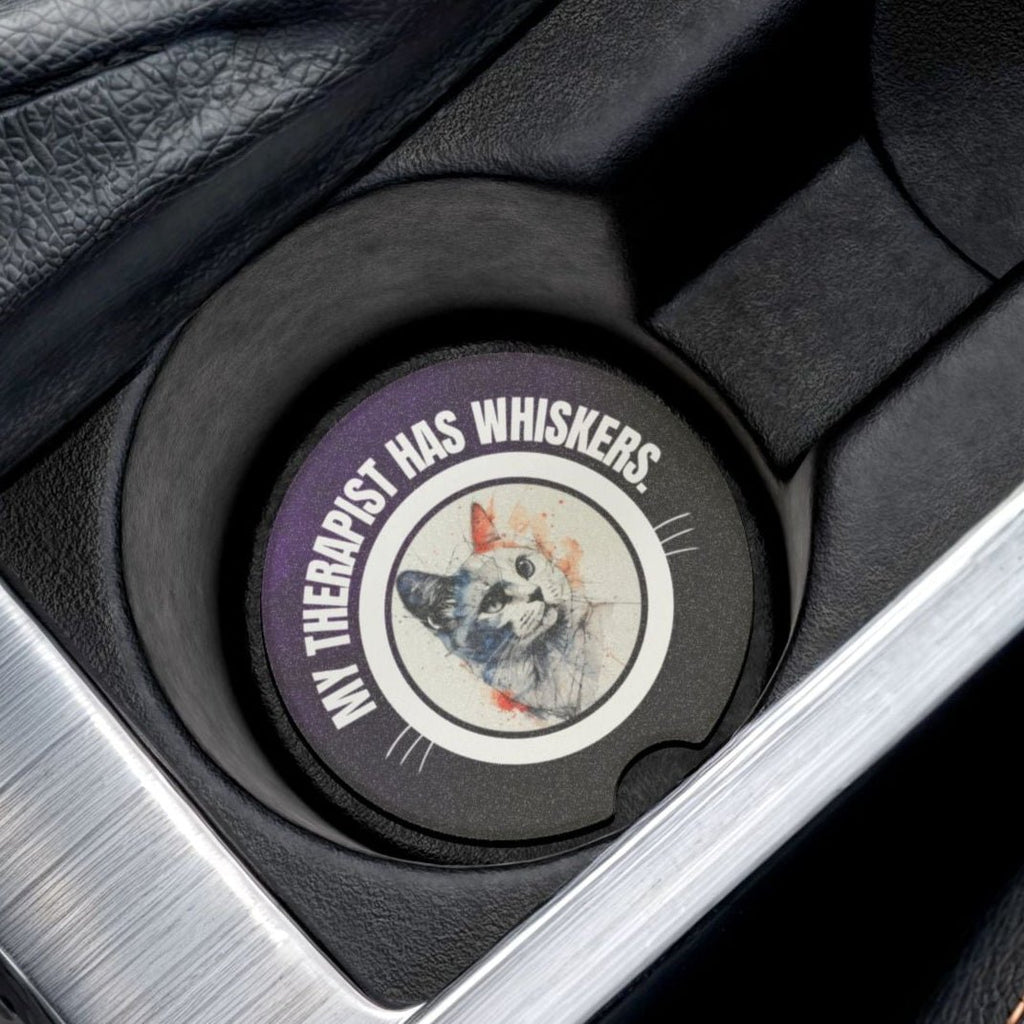 Whimsical Cat Therapy Soapstone Car Coaster - Accessories, Auto, Coasters - EpiAl's Shop