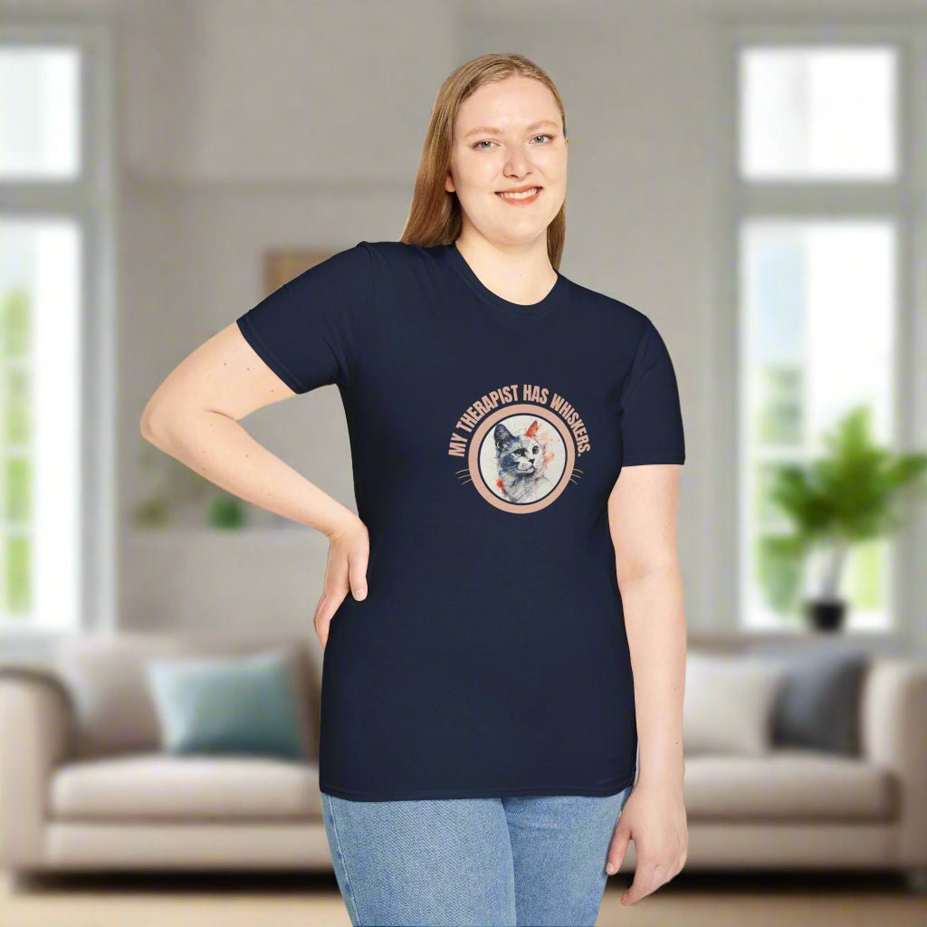 Whimsical Cat Therapy T-Shirt | Cute Pet Lover Tee - Clothing, T-shirts - EpiAl's Shop