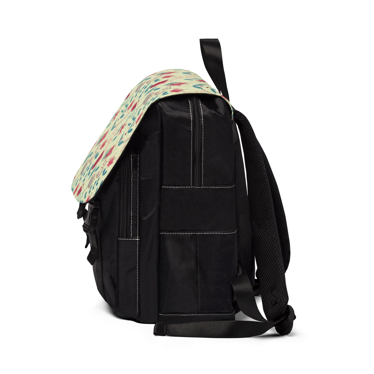 Whimsical Cats & Wildflowers Canvas Shoulder Backpack - Bags, Backpack - EpiAl's Shop