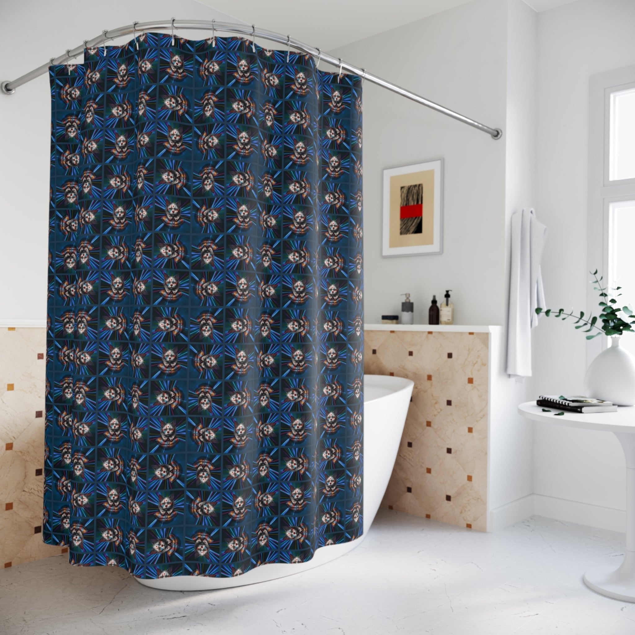 Whimsical Clown Cat Shower Curtains - Decor, Bathroom, Shower Curtains - EpiAl's Shop