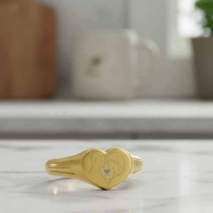 Whiskered Love Heart Signet Ring — Third Wheel, Official Edition - Jewelry, Rings - EpiAl's Shop