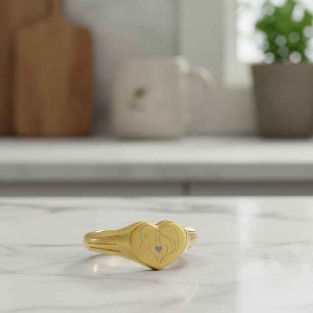 Whiskered Love Heart Signet Ring — Third Wheel, Official Edition - Jewelry, Rings - EpiAl's Shop