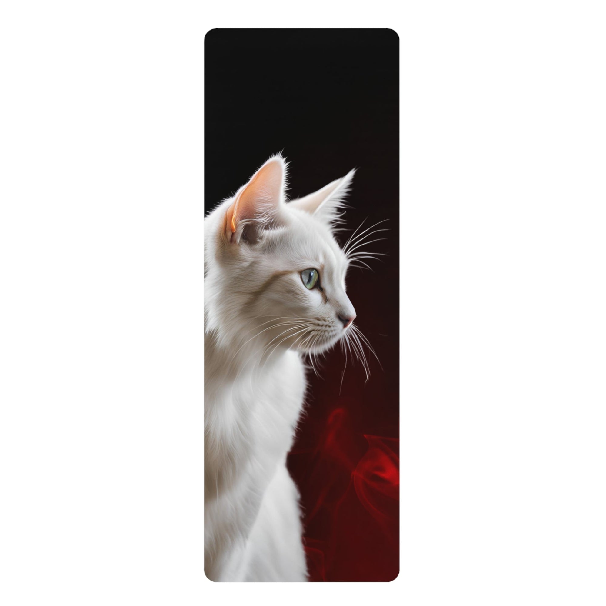 White Cat Design Rubber Yoga Mat - Non - Slip, Perfect for Yoga Enthusiasts - Accessories, Yoga Mats - EpiAl's Shop