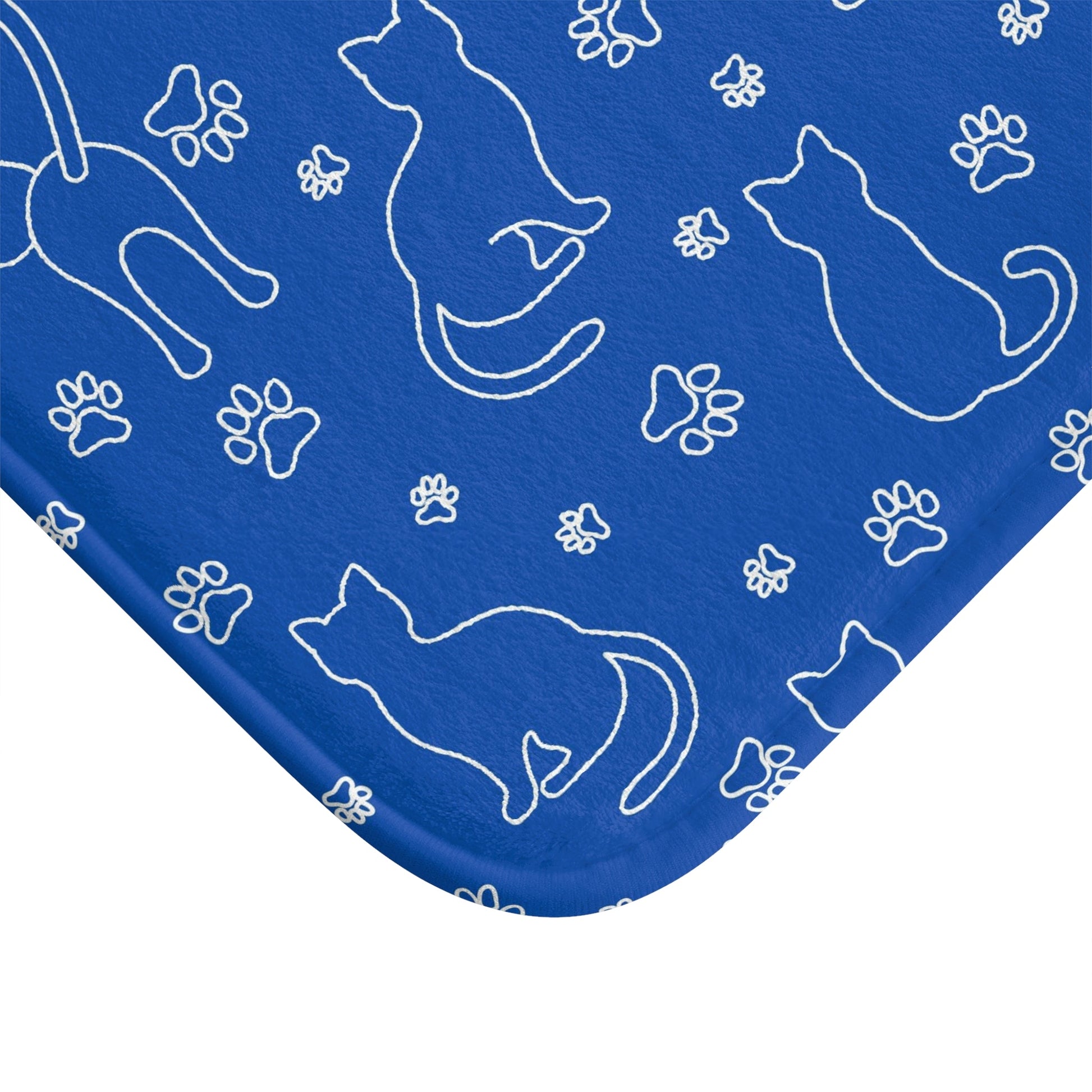 White Kitties on Blue Bath Mat - Home Decor - Epileptic Al’s Shop