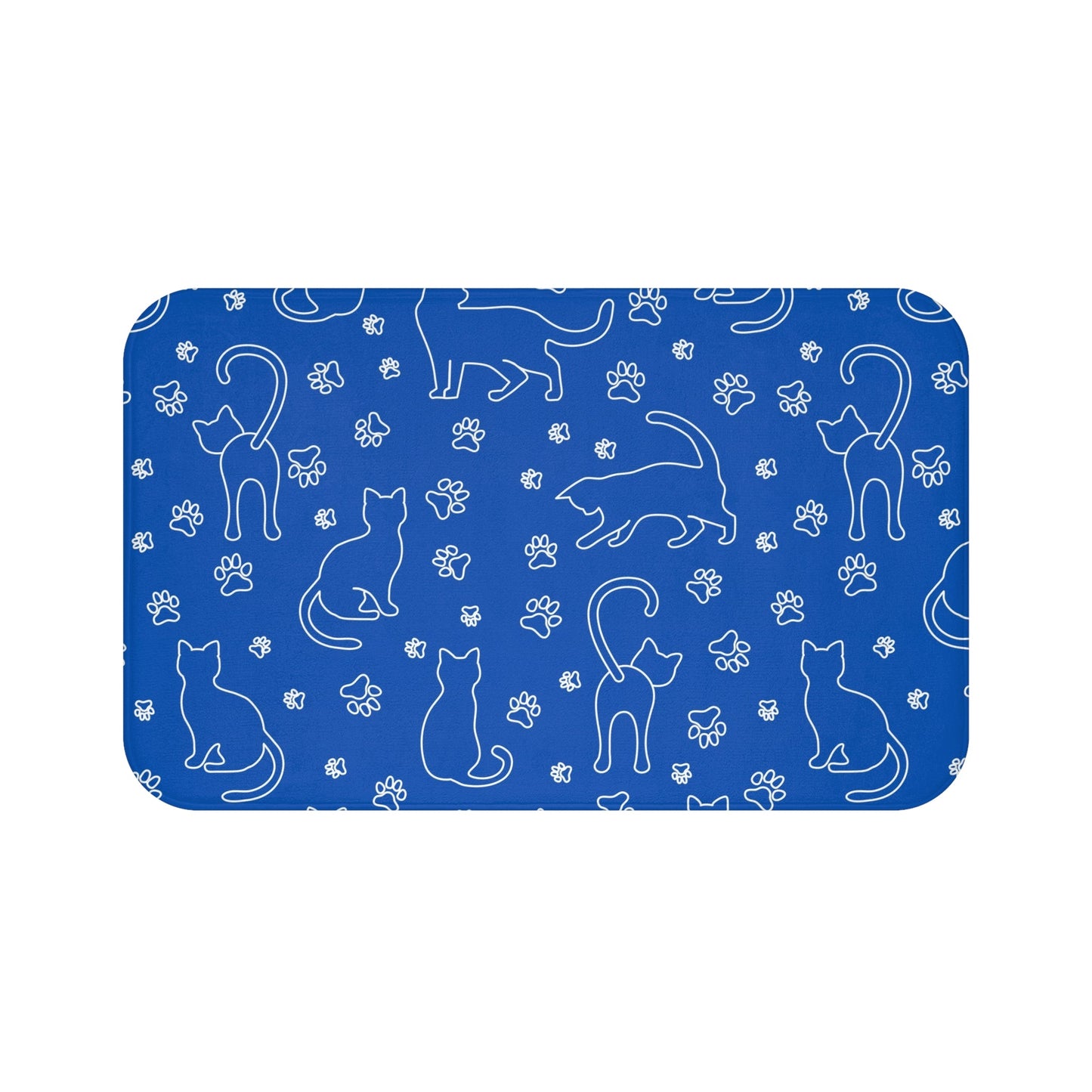 White Kitties on Blue Bath Mat - Home Decor - Epileptic Al’s Shop