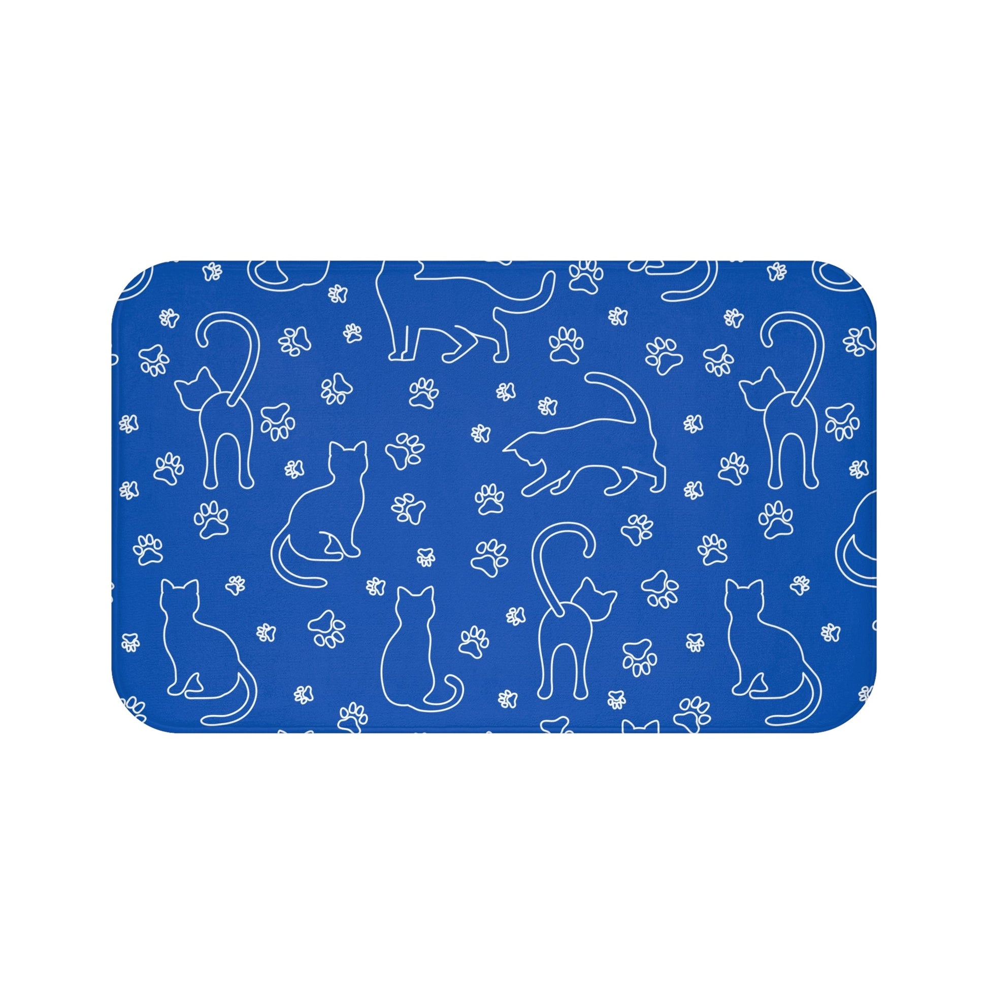 White Kitties on Blue Bath Mat - Home Decor - Epileptic Al’s Shop