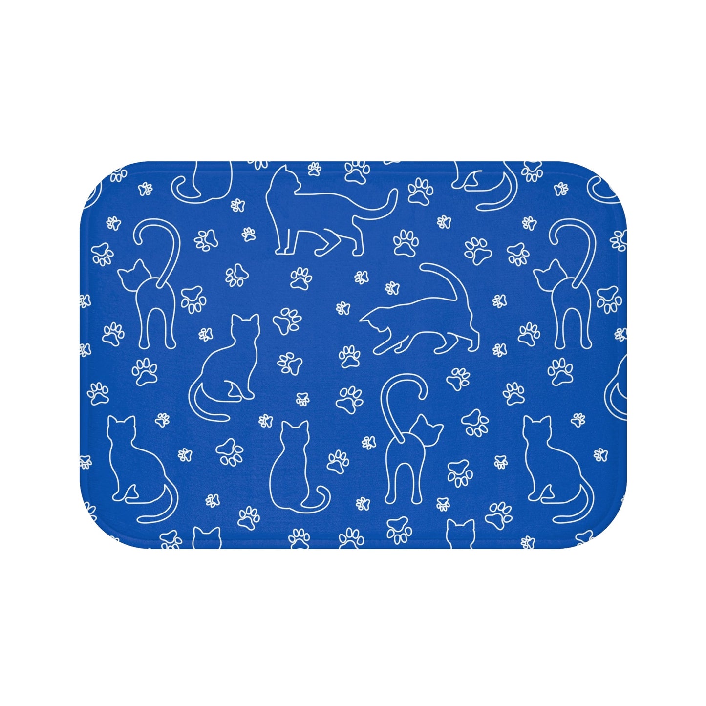 White Kitties on Blue Bath Mat - Home Decor - Epileptic Al’s Shop