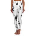 White Scared Kitty High Waisted Yoga Leggings - Clothing, Pants & Leggings - EpiAl's Shop