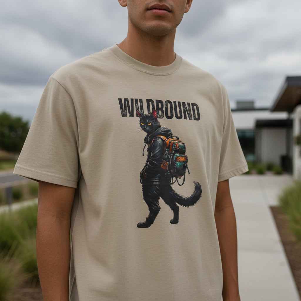 Wildbound Backpack Cat Heavyweight Faded Tee - Clothing, Unisex, T-Shirts - EpiAl's Shop