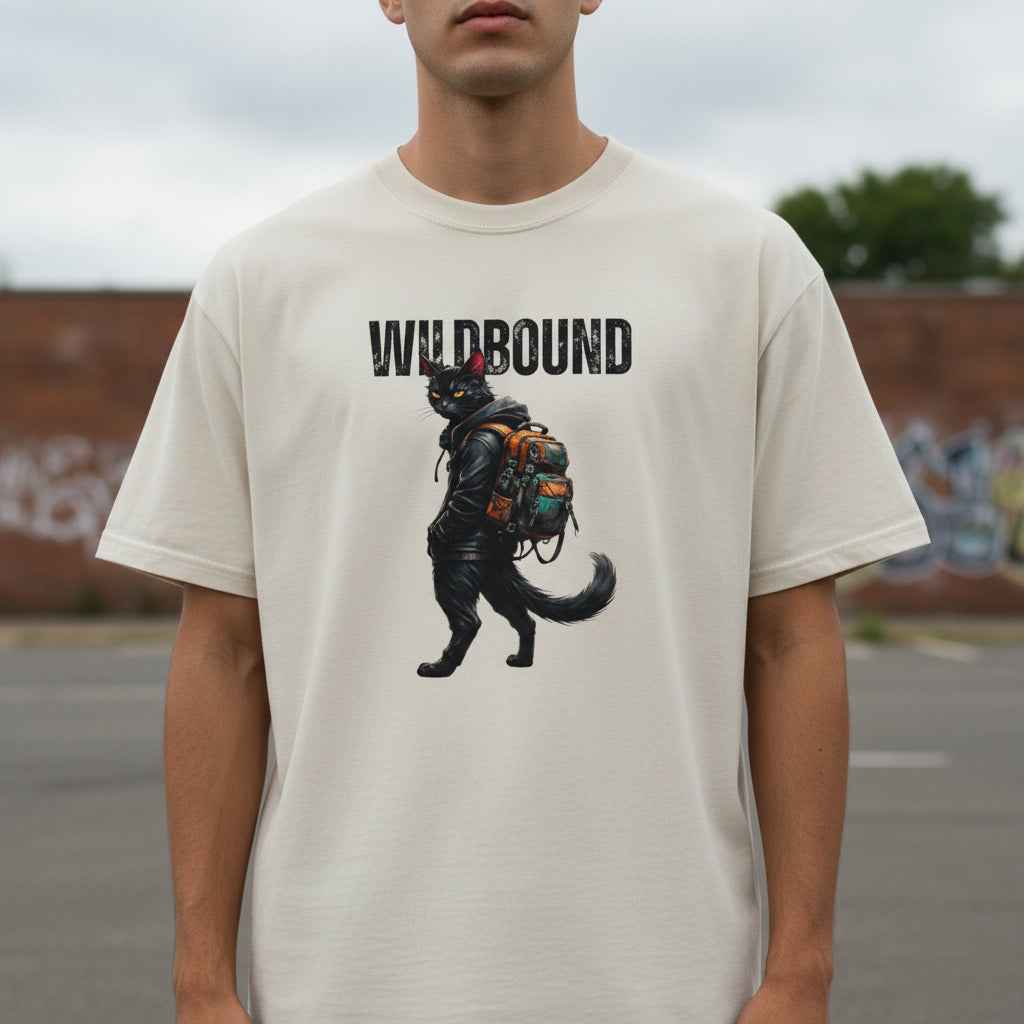 Wildbound Backpack Cat Heavyweight Faded Tee - Clothing, Unisex, T-Shirts - EpiAl's Shop