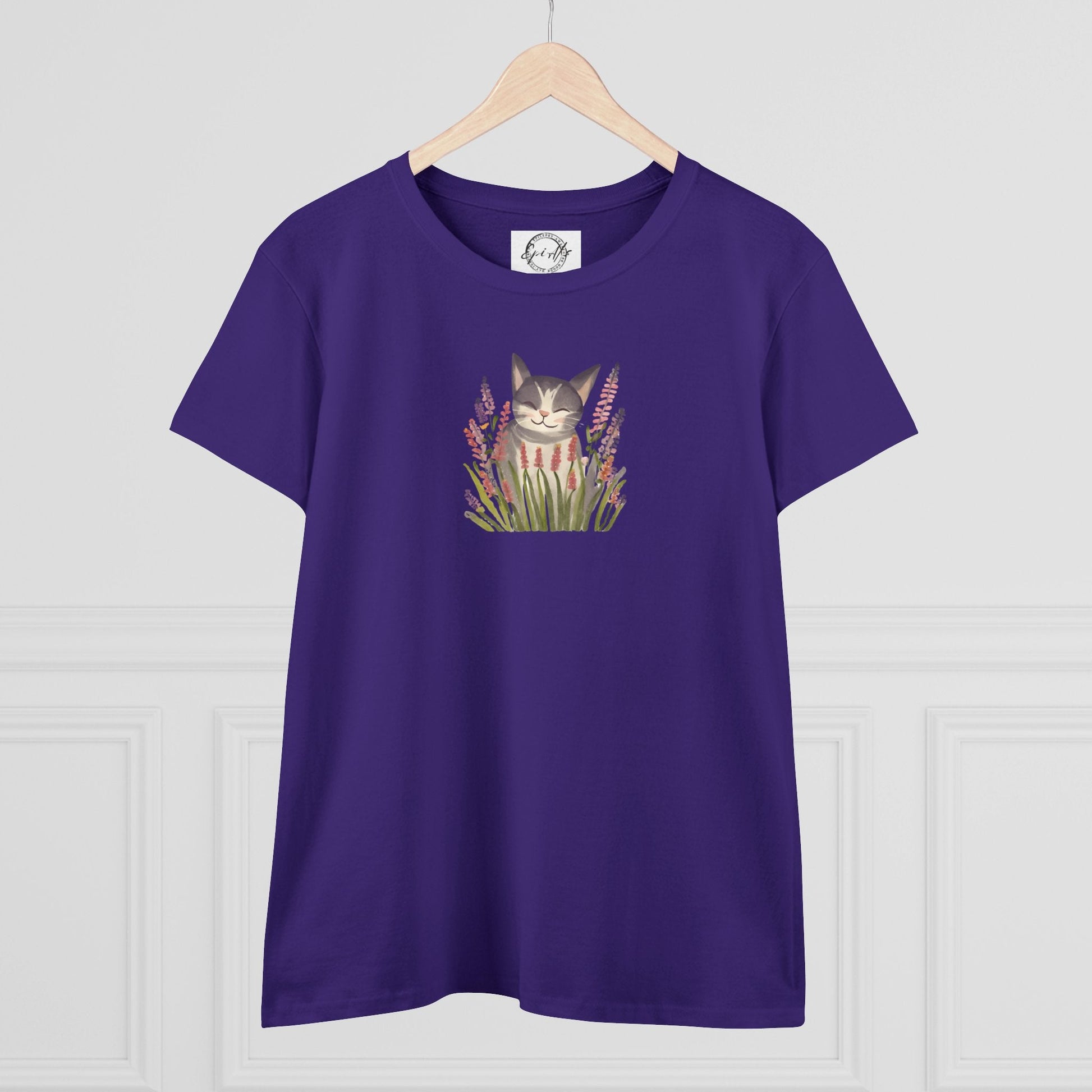 Wildflower Kitty Women's Midweight Cotton Tee - T - Shirt - Epileptic Al’s Shop