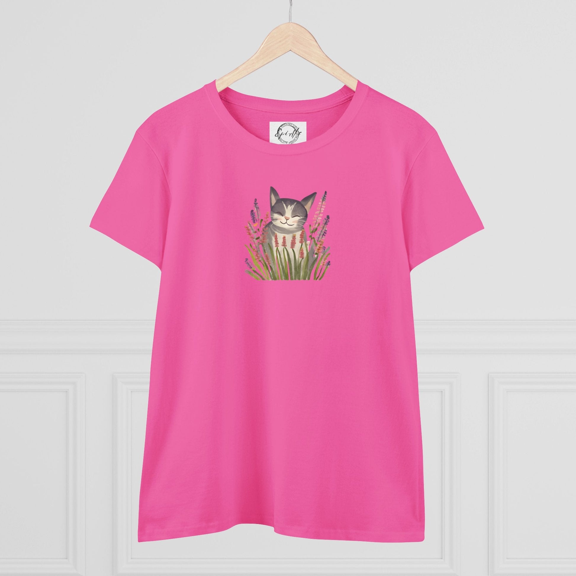 Wildflower Kitty Women's Midweight Cotton Tee - T - Shirt - Epileptic Al’s Shop