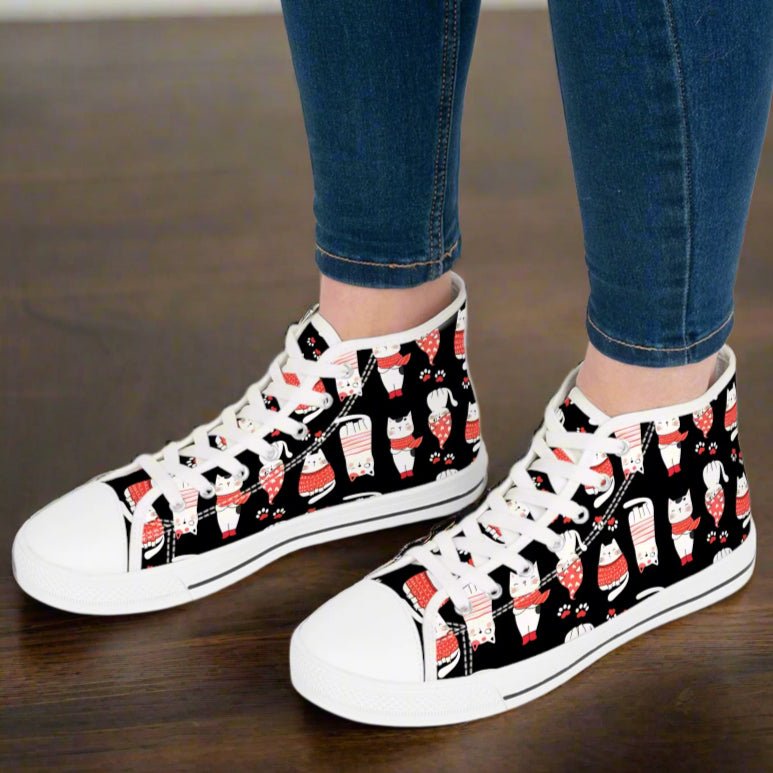 Winter Cats Women's High Top Sneakers - Shoes & Sneakers - EpiAl's Shop