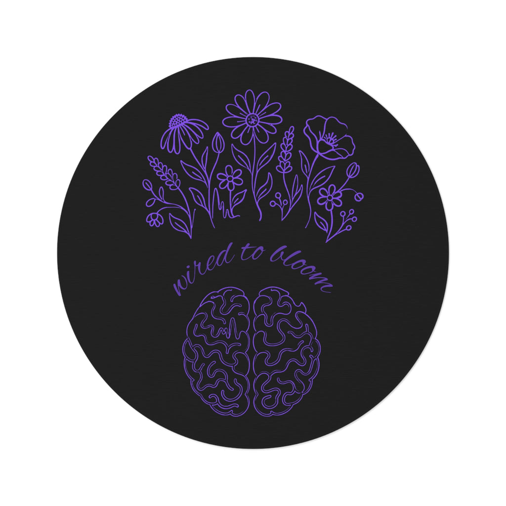 Wired to Bloom Epilepsy Awareness Round Rug - Decor, Rugs, Indoor - EpiAl's Shop