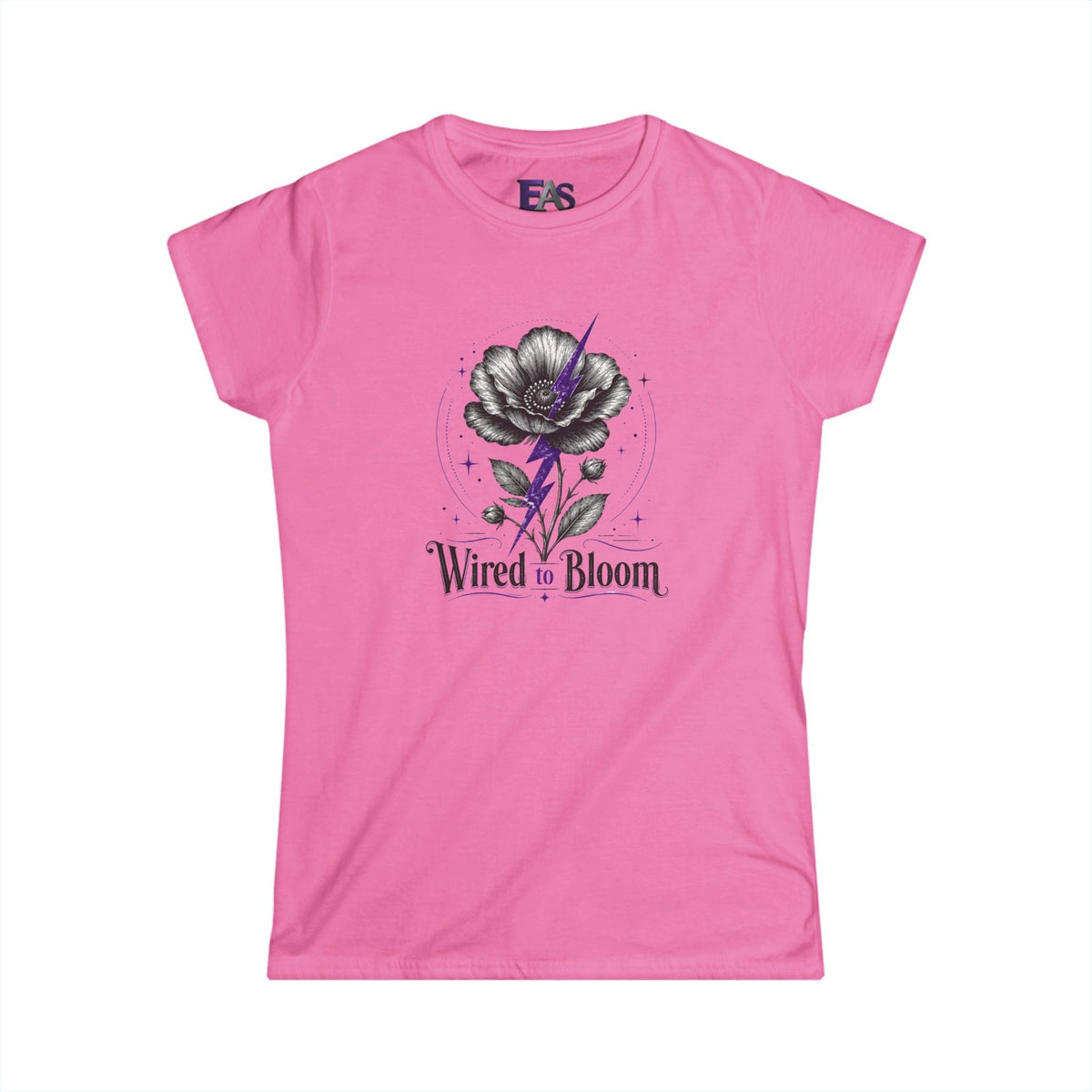 Wired to Bloom Epilepsy Awareness T-Shirt | Subtle Purple Lightning Floral Tee - Clothing, Women, T-Shirts - EpiAl's Shop
