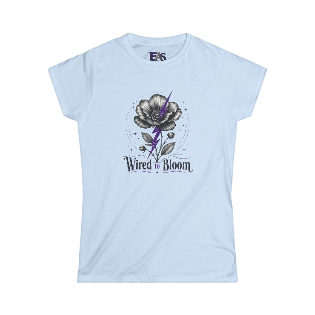 Wired to Bloom Epilepsy Awareness T-Shirt | Subtle Purple Lightning Floral Tee - Clothing, Women, T-Shirts - EpiAl's Shop