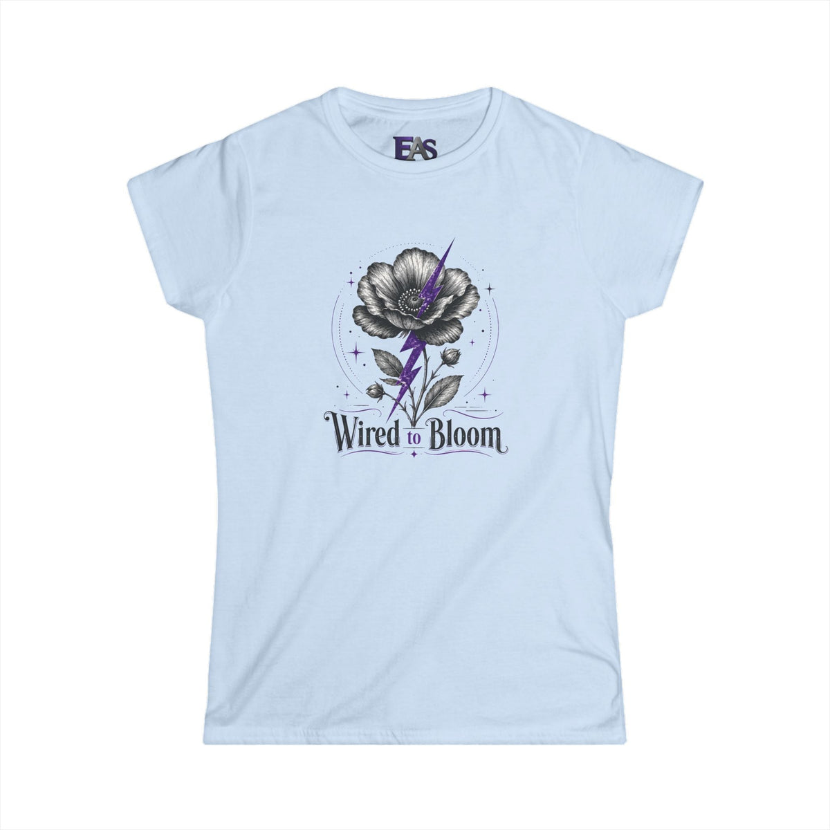 Wired to Bloom Epilepsy Awareness T-Shirt | Subtle Purple Lightning Floral Tee - Clothing, Women, T-Shirts - EpiAl's Shop