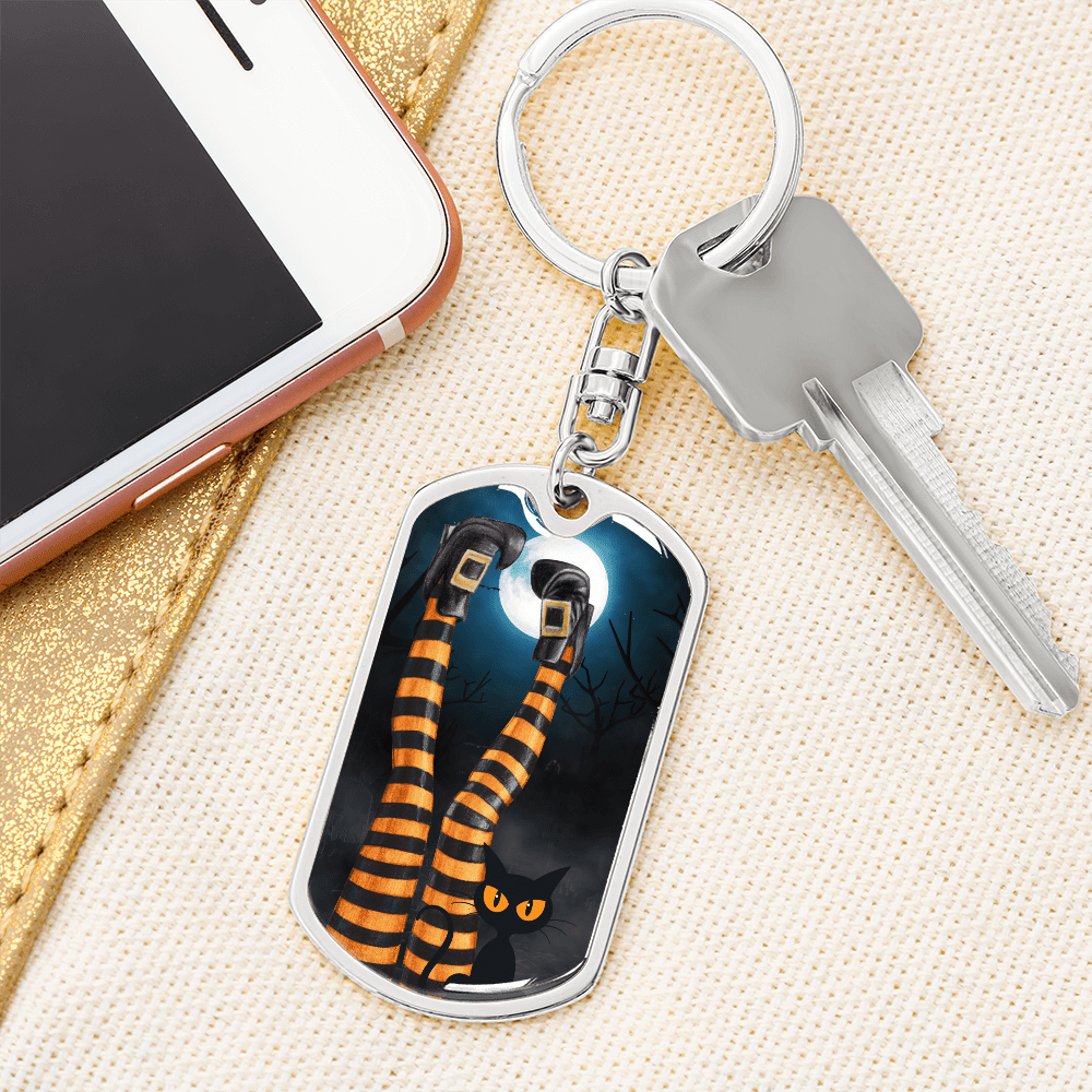 Witchy Cat Lady Legs Keychain - Jewelry, Keychains - EpiAl's Shop