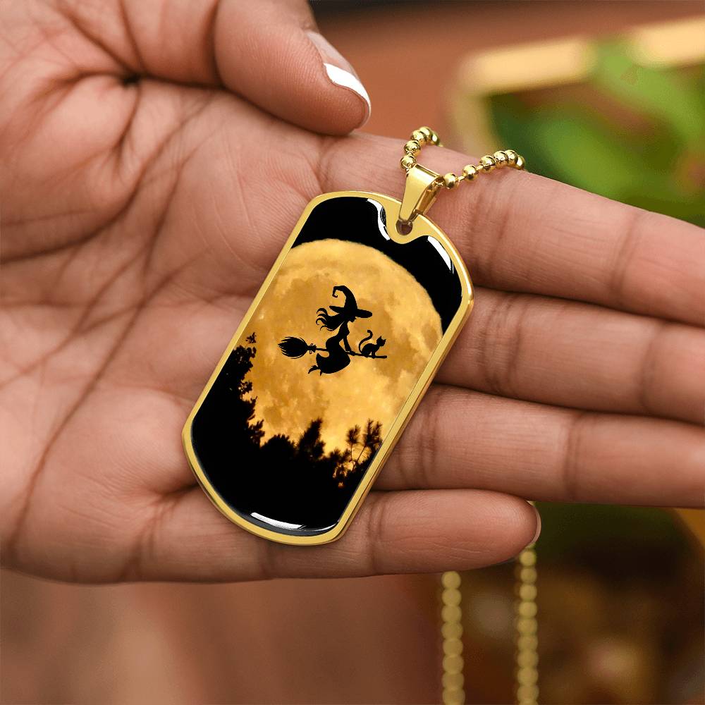 Witchy Woman Halloween Dog Tag Necklace - Jewelry - EpiAl's Shop