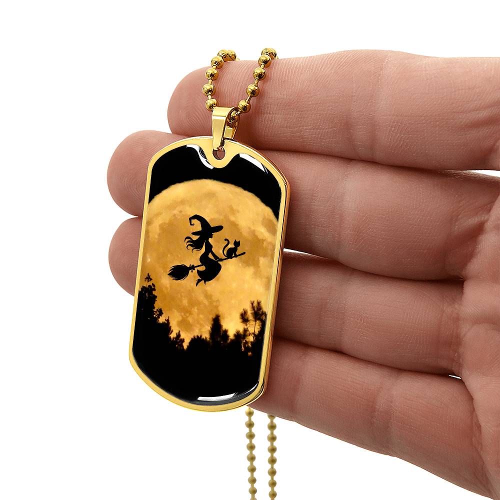 Witchy Woman Halloween Dog Tag Necklace - Jewelry - EpiAl's Shop