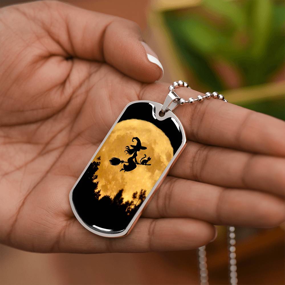 Witchy Woman Halloween Dog Tag Necklace - Jewelry - EpiAl's Shop