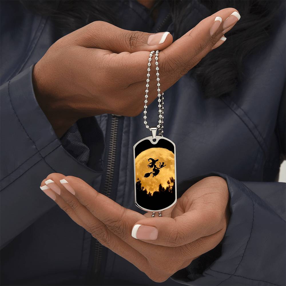 Witchy Woman Halloween Dog Tag Necklace - Jewelry - EpiAl's Shop